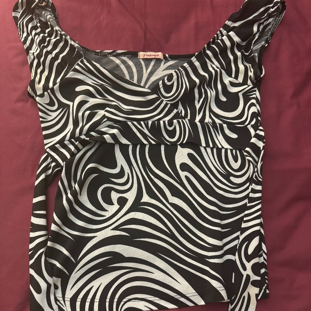 Papaya Zebra Print XS Blouse